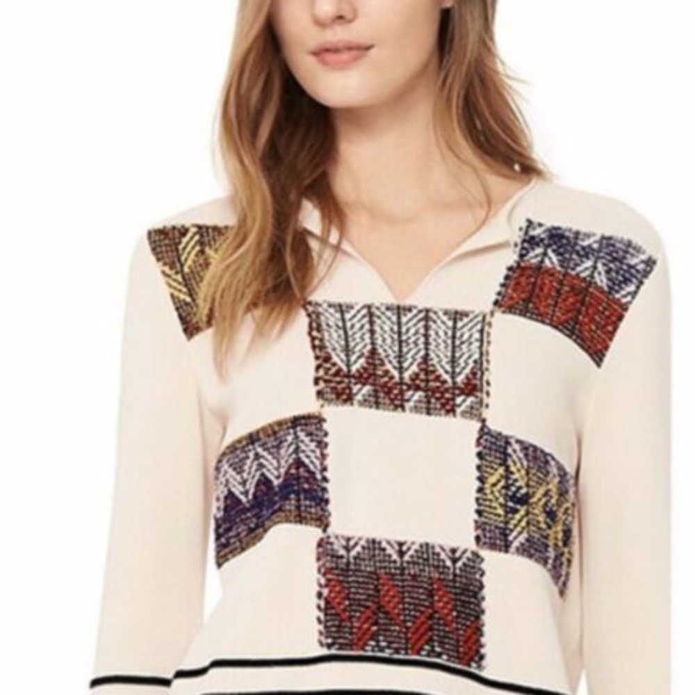 Tory Burch Patchwork Boho Aztec Southwestern Sweater Small $495